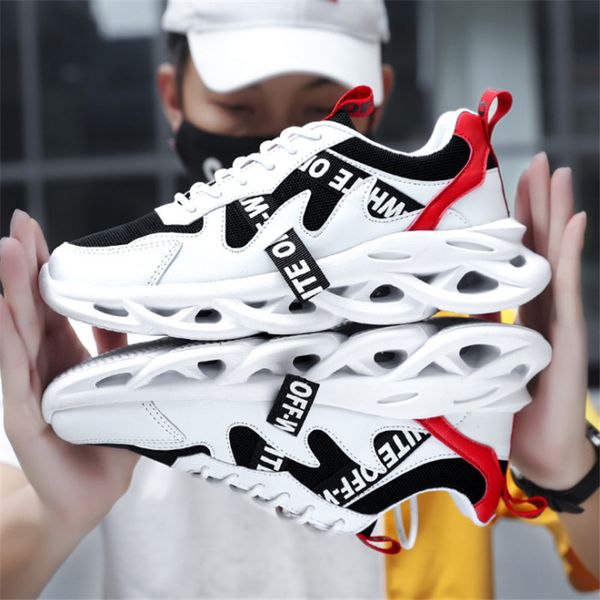 

new good men's sports shoes fashion patchwork lightweight comfortable non-slip sneakers casual hiking shoes men's shoelaces, Black