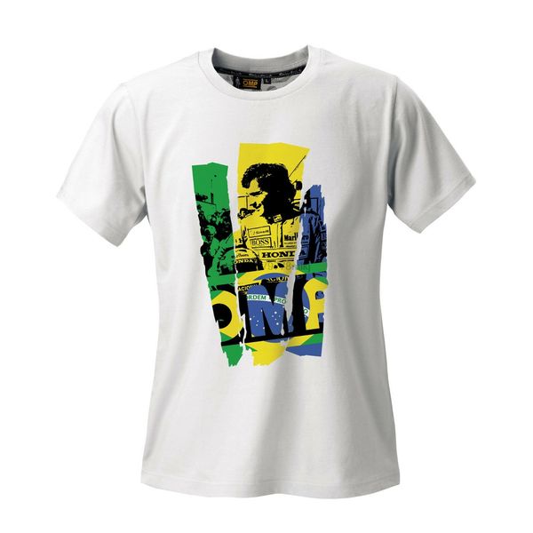 

omp футболка айртон сенна белый хлопок xs s m l xl бесплатная доставка