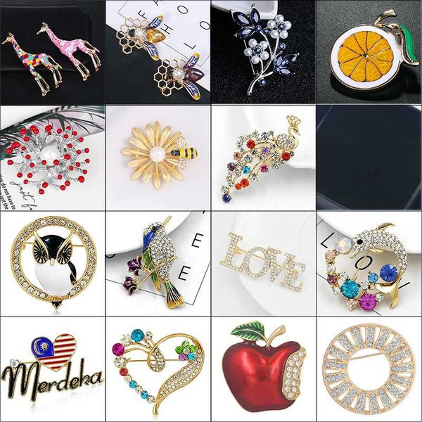 

luxury jewelry love cute bee insect crystal rhinestone brooch cardigan skirt lapel pin gifts for women vintage medal accessories, Gray