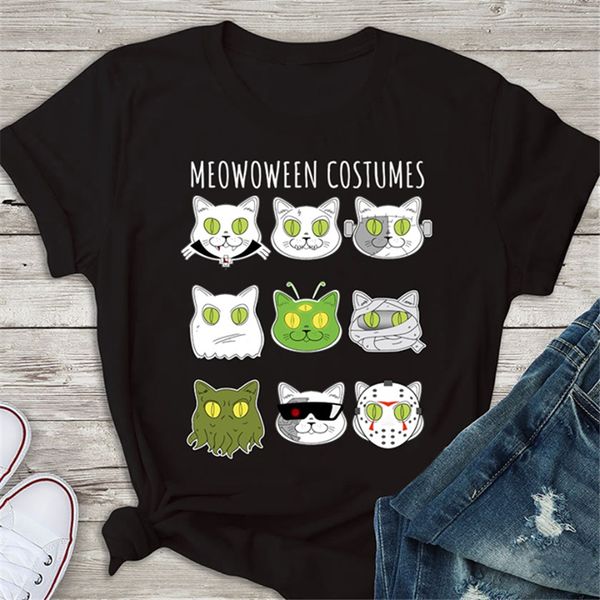 

meowoween костюмы horror lovers halloween black men s-3xl футболка printed tee shirt