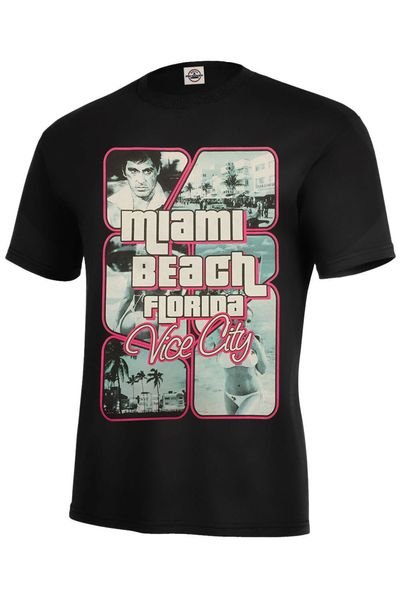 

miami beach футболка сувенир, отпуск, scarface, размеры s-5xl и дети s6-8-xl18-20