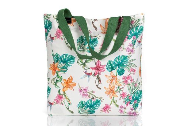 

new fashion women floral colorful fabric cotton bag for beach and shopping travel cotton women bag big size washable fashion