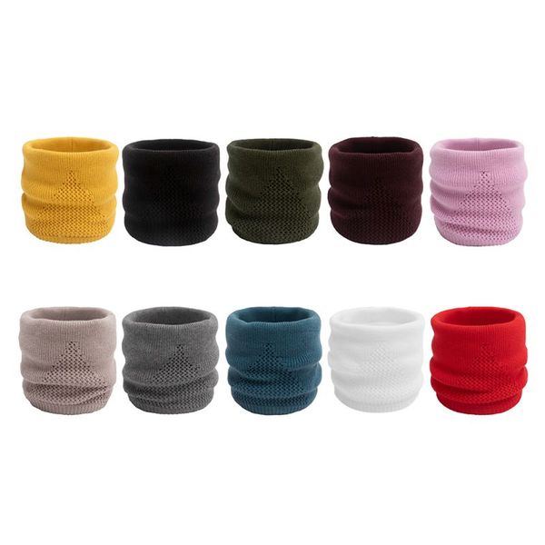 

warm bib autumn and winter neck warmer hollow collar solid color outdoor fake collar single loop knitted woolen face mask, Black