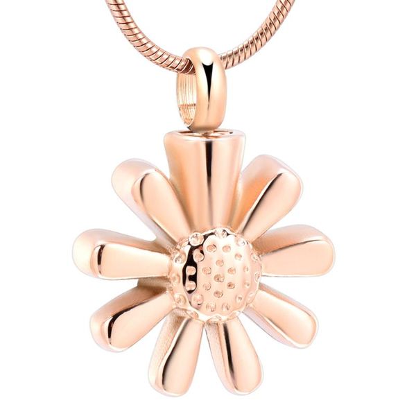 

sunflower women cremation urn necklace 316l stainless steel cremation jewelry for ashes pendant necklace accessaries, Silver