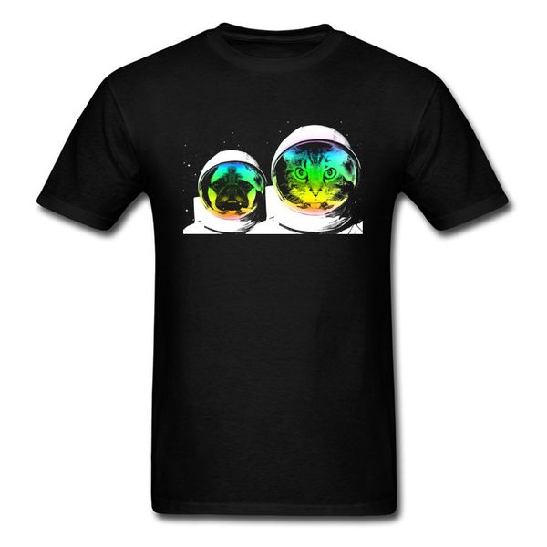 

cat friends 2018 cutest astronaut in space men t-shirt summer cotton black tee shirt plus 80s clothing french pug