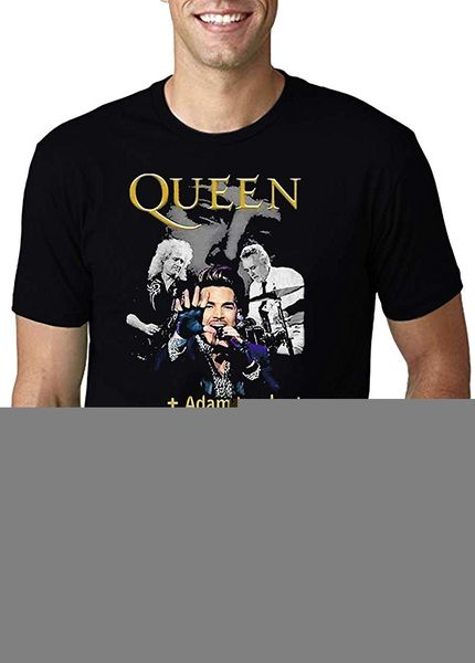 

queen and adam lambert rhapsody concert tour 2019 t shirt men women black men loose size tee shirt