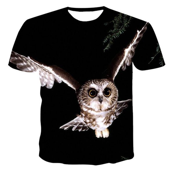 

anime male female animal cute owl rock 3d print shirts funny plus size hentai men clothing