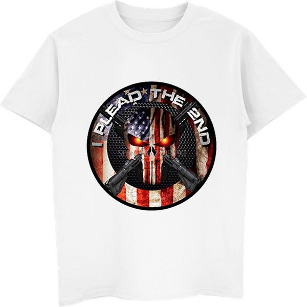 

2nd amendment punisher personalized print t-shirt fashion men's short sleeve cotton t shirt hip hop tees fitness streetwear