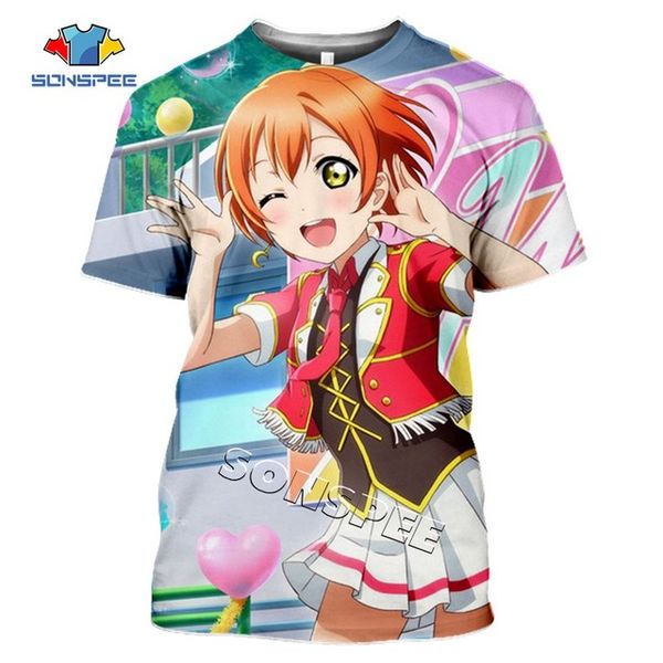 

summer anime girl love live printed 3d print shirts anime horror anime men clothing