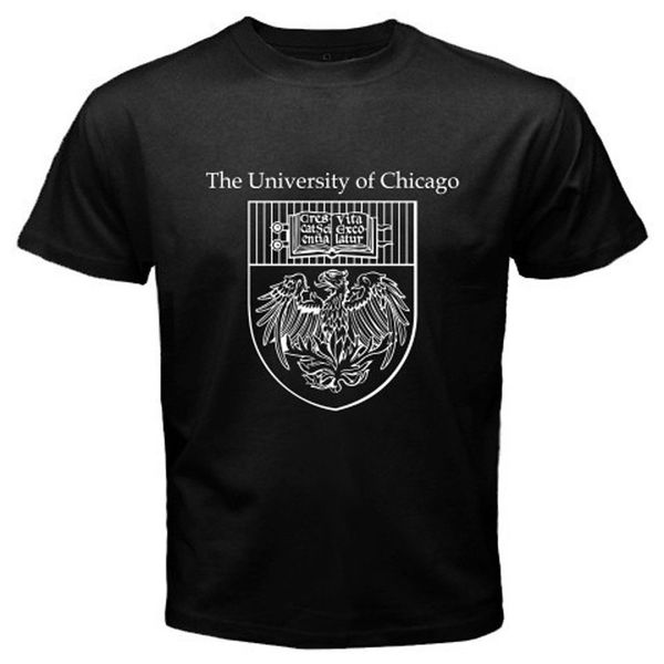 

new chicago university logo men's white black t-shirt size s-3xl tees any logo size mens t shirt sleeve tees