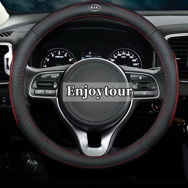 

leather car steering wheel cover for kia soul forte cerato cadenza k7 cee'd optima/magentis/k5 picanto morning ray rio5 pride