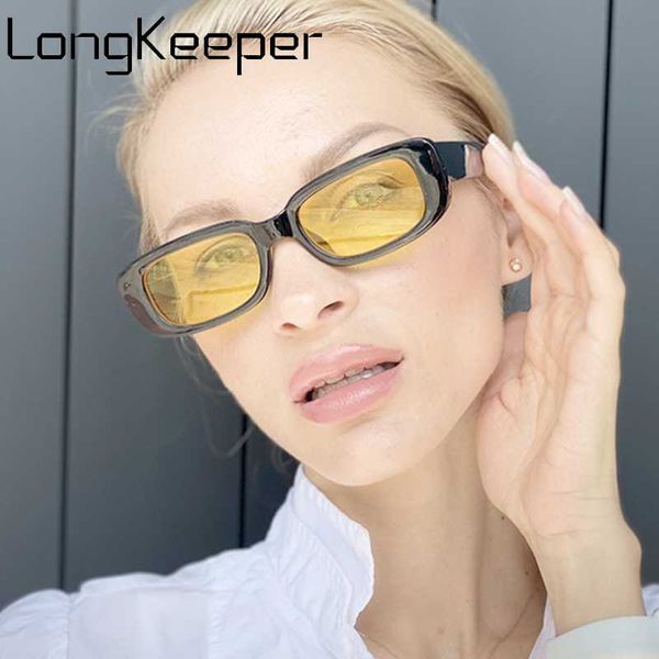 

sunglasses 2021 rectangle night vision women men fashion vintage yellow sun glasses driving oculos lunette de soleil femme, White;black