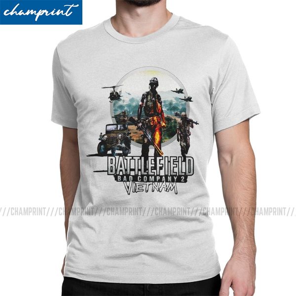 

men t-shirts battlefield bad company 2 vietnam humor tee shirt battle field war shooter games t shirt crew neck clothing graphic