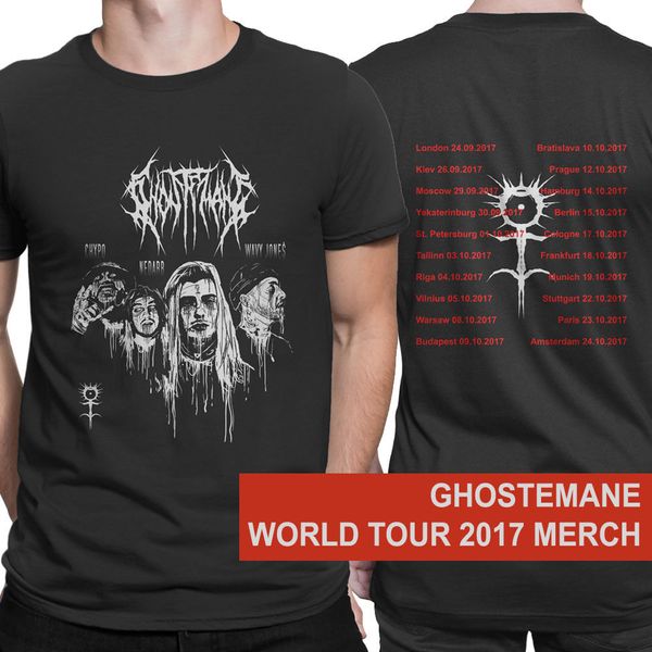 

ghostemane world tour 2017 даты t shirt мужчины две стороны повседневный подарков tee usa размер s 3xl 011139