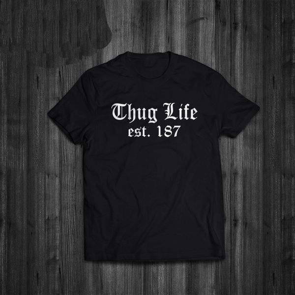 

men 2020 summer round neck t shirt summer famous clothing t-shirt thug life est 187 old english tee s - xxxl tee shirts