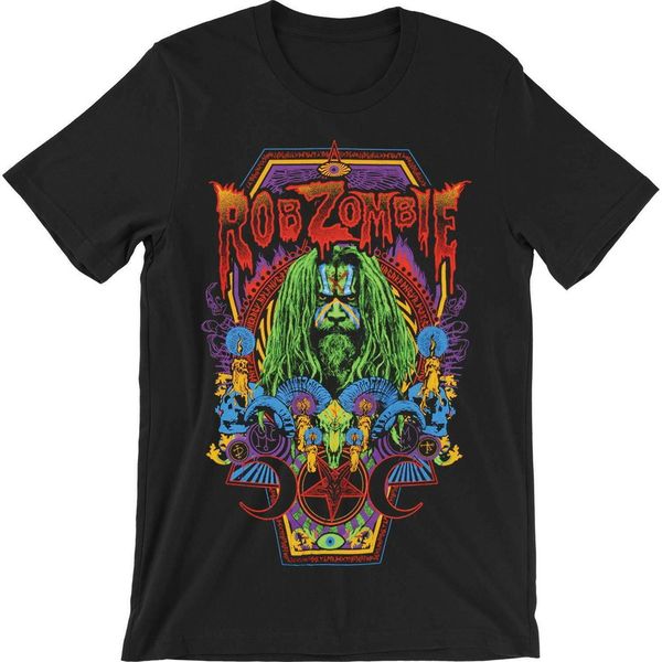 

rob zombie men's necrocolor slim fit t-shirt black tee shirt new fashion cotton