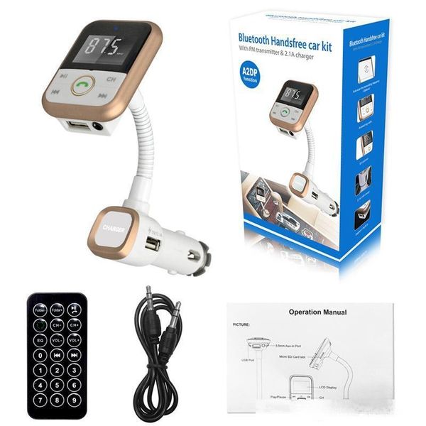 

bluetooth car kit led displayer mp3 player handswireless fm transmitter 2.1 a usb car charger with lcd remote control