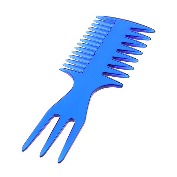 

3 in 1 men's oily hair pick comb salon dye hairdressing styling wide tooth, Silver