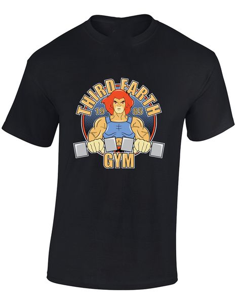 

thundercats gym mens t-shirt funny third earth cartoon retro lift black 2xl (a) plus size tee shirt