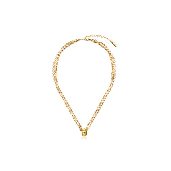 

french exquisite pearl chain metal pendant clavicle chain women's necklace, Silver