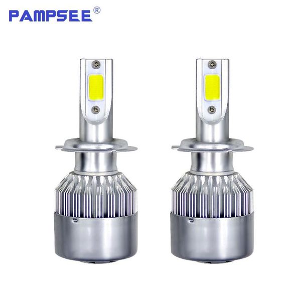 

pampsee 72w cob h7 h1 h4 h3 h11 9005 9006 9007 9012 880 c6 bulb headlamp light golden car headlight bulbs 3000k 6000k led lamp