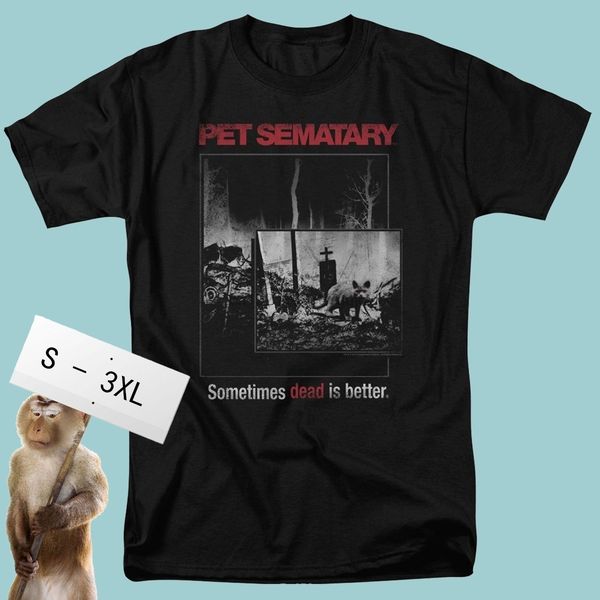 

pet sematary 1989 horror movie sometimes dead is better cat men's t-shirt fashion short sleeve tees