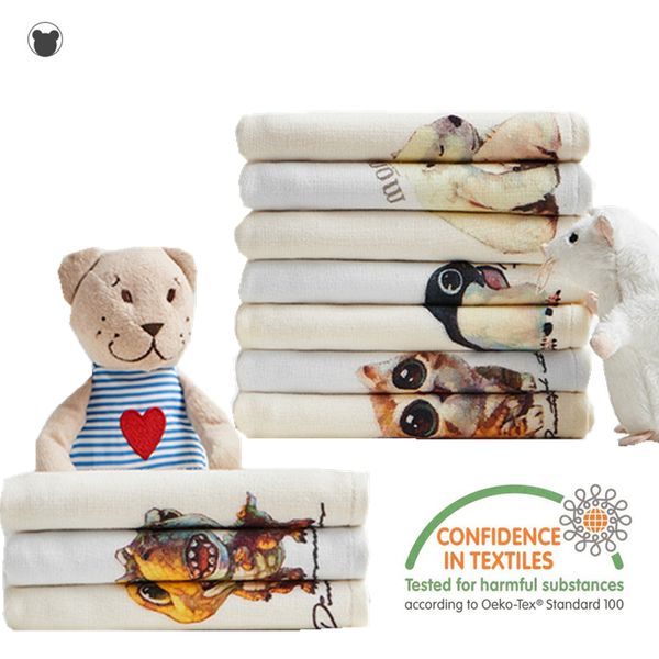 

baby towel pure cotton children face towels soft kid's handkerchief with hook bath towel for newborns infants 25*50cm white