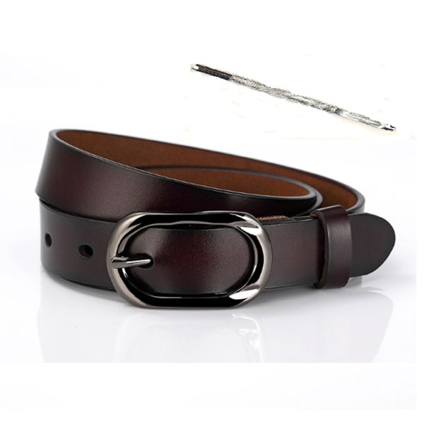 

retro female jeans belt with pin buckle,with punch pin brown, Black;brown