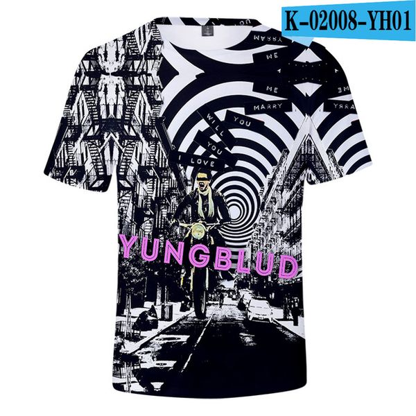 

yungblud black hearts club popular singer costume 3d print shirts humor funny plus size men clothing
