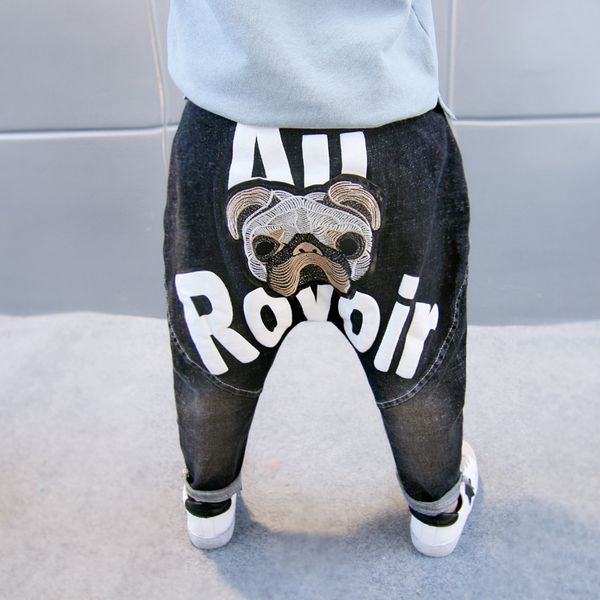 

2020 new spring boys jeans cartoon dog hip-hop long boy pants toddler kids jeans teenage boys clothing boy denim trousers, Blue