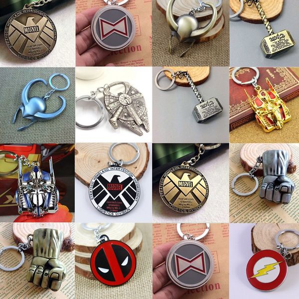 

marvel keychain loki hulk flash black widow die shi masks thor marvel characters key chain key ring, Silver