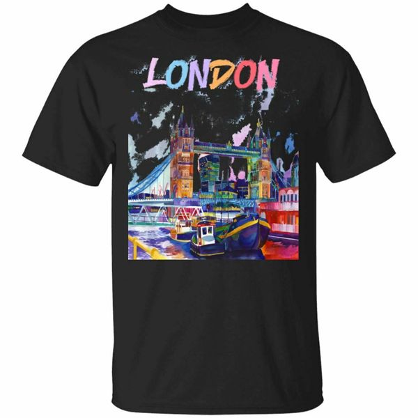 

i love the london river thames лодка картина черный, темно-t - shirt s - 6xl стиль круглый tee shirt
