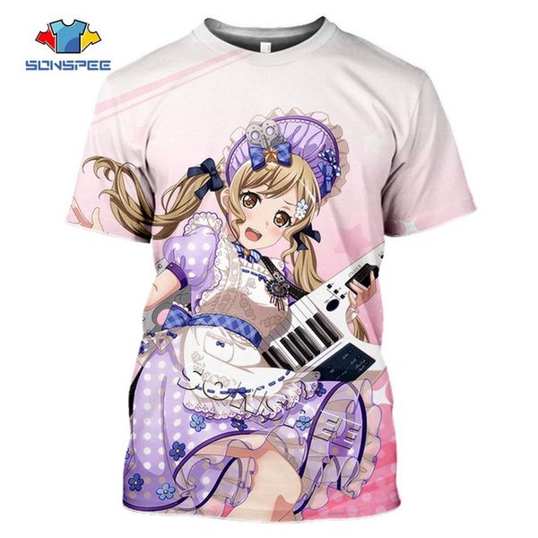 

anime cute girl bang dream summer 3d print shirts horror graphic kawaii men clothing