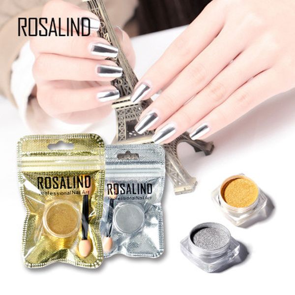 

1pcs nail gel polish chrome pigment decoration aluminum flakes magic mirror effect powders sequins nail glitter, Silver;gold