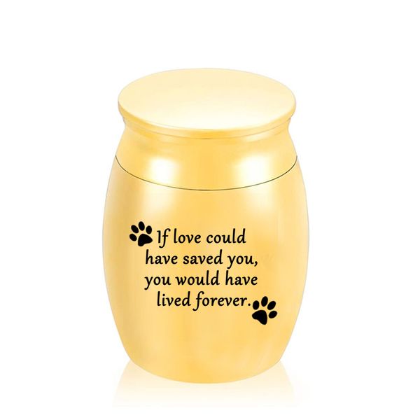 

30x40mm pets mini cremation urns aluminum alloy funeral urn for ashes cat dog paw small memorials jar, Silver