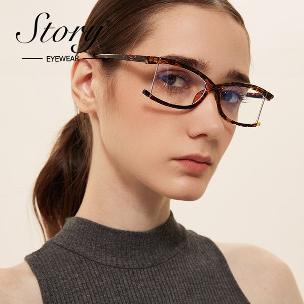 

story fashion anti blue light glasses women men 2020 brand design leopard optical clear eyewear computer eyeglasses ps8865m, White;black
