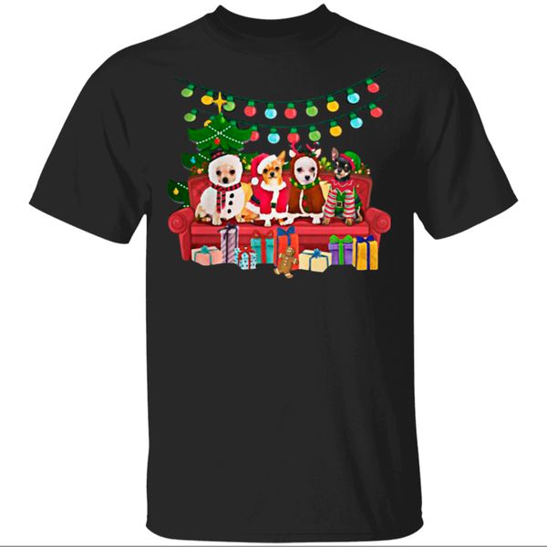 

chihuahua friends merry christmas t-shirt black men-women new funny tee shirt