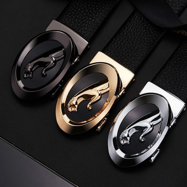 

men's leather belt 2020 new automatic buckle korean fashion business men's belt luxury fashion mens, Black;brown