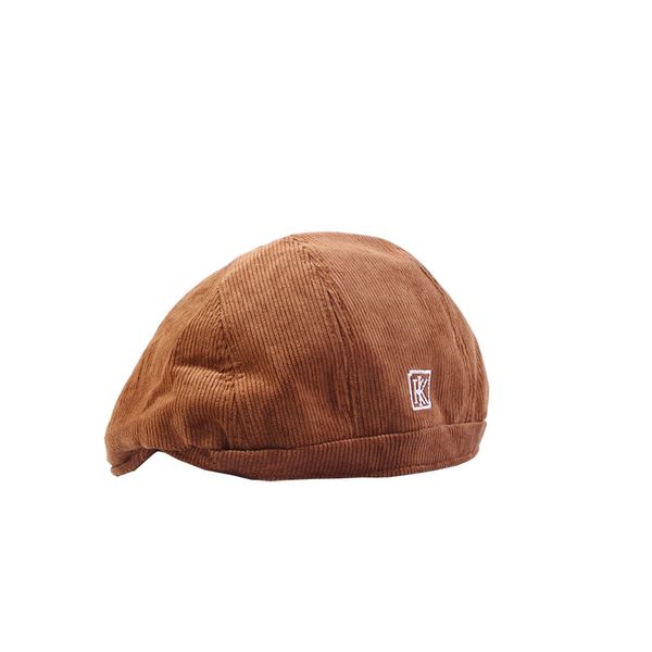 

berets corduroy embroidery retro forward hat female autumn and winter literature art sboy cap beret, Blue;gray