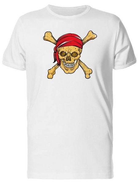 

grunge pirate skull men's tee -image by round neck tee shirt