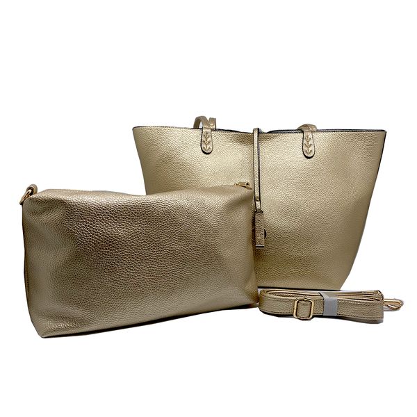 

tote bag simple and generous large capacity temperament handbag shoulder bag pearl gold pu mother and son bag