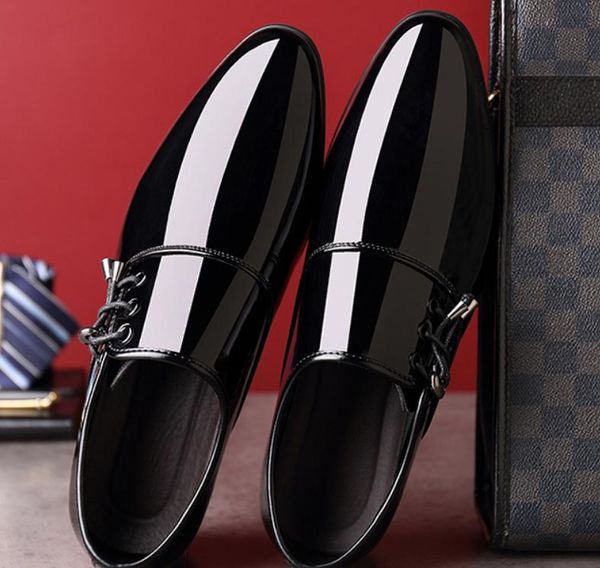 

men's shoes in spring and autumn low heel pointed end @op17, Black