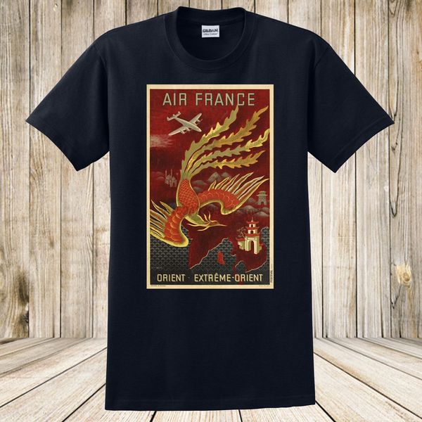 

brand new air france футболка урожай путешествие плакат огненный дракон art design