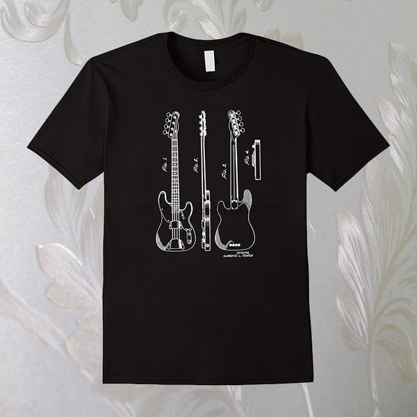 

1953 iconic bass guitar patent music player history men's t-shirt
