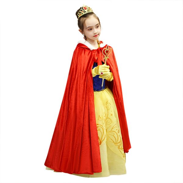 

children girls princess cloak fancy party outfits kid cosplay clothes halloween supplies christmas dress up hooded cape clothing, Blue;gray