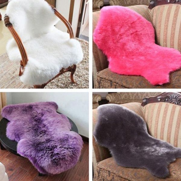 

60x90cm artificial sheepskin hairy carpet for living room bedroom rugs skin fur plain fluffy area rugs washable bedroom faux mat