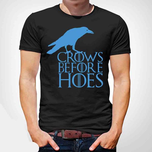 

brand new 2019 summer mens short crows before hoes t shirt inspired john jon snow new red cute t shirts