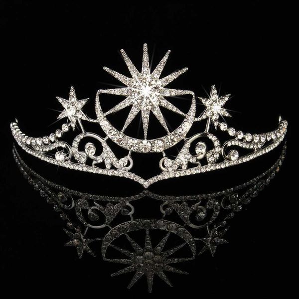 

hair clips & barrettes wedding crown bridal headpiece alloy rhinestone crystal diadem queen princess tiaras party jewelry, Golden;silver