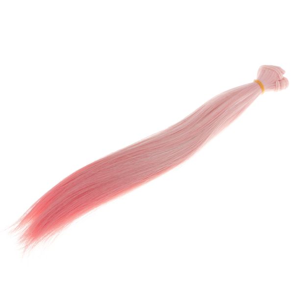 

25cm trendy doll wig long straight haircut diy making accessory light pink