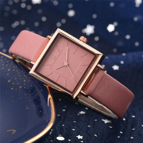 

7 colors korean women electronic watch wristwatch simple quartz watches pin buckle adjustable square jewelry accessories solid, Slivery;brown